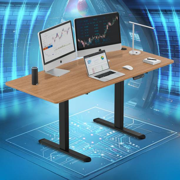 The Sleep Company Adjustable Desk 1600x700x700 | Sit-Stand Ergonomic Table | Engineered Wood Office Table
