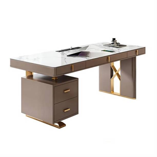 NG Decor Modern Writing Desk with Spacious Surface – Sleek and Sturdy Home Office Stone Multipurpose Table