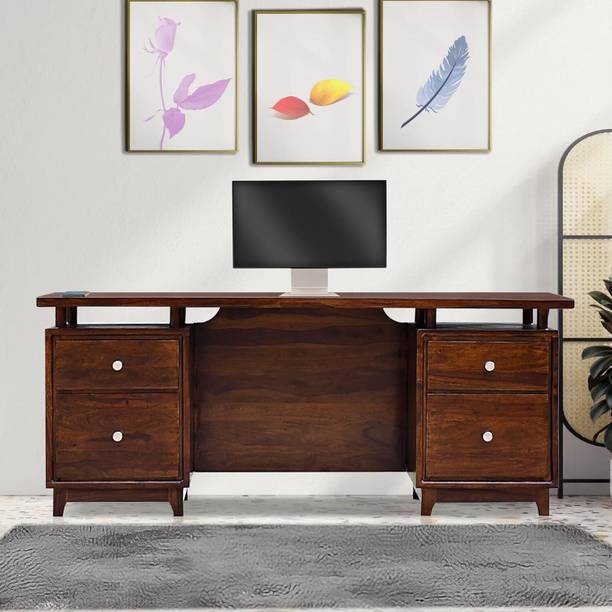 WoodenPoint study table computer desk office desk office table computer table sheesham wood Solid Wood Study Table
