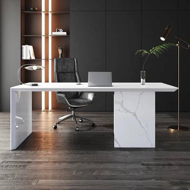 NG Decor 60" Modern Wooden Desk Home Office Desk with Filing Cabinet Engineered Wood Office Table