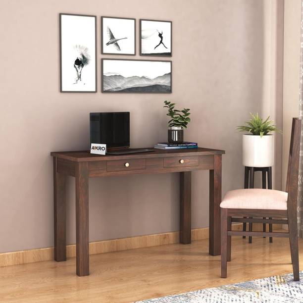 Aakro Crafts Sheesham Wood Study Table with 2 Drawers, Wooden Computer Desk Solid Wood Study Table