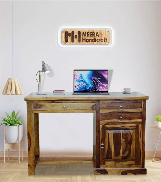 Dev Signature Wooden Study Desk Table Office | Laptop Computer Table with Storage Solid Wood Study Table