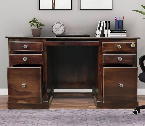 WoodenPoint study table computer desk office desk office table computer table sheesham wood Solid Wood Study Table