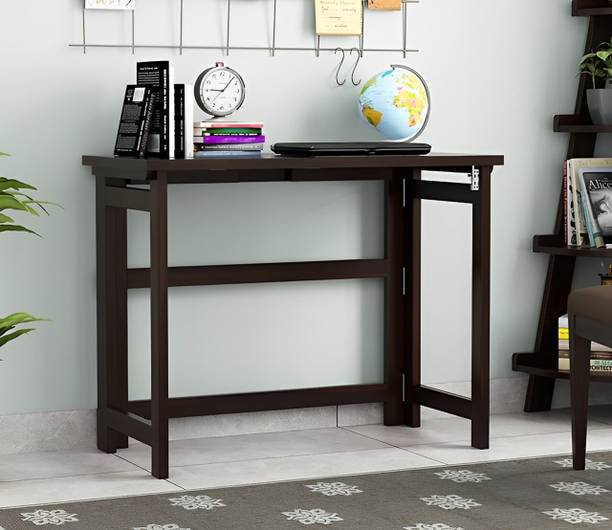 House Of Kuber Solid Sheesham Wood Folding Study Table, Wooden Office Table For Home And Office Solid Wood Study Table