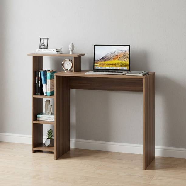 FURNEASER Austin Computer Table, WFH Desk, Gaming Table with Bookshelf, Engineered Wood Study Table