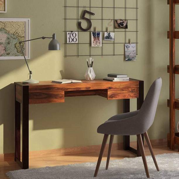 WOODSTAGE Sheesham Wood Study/Computer Table with Drawer Storage For Home Solid Wood Study Table