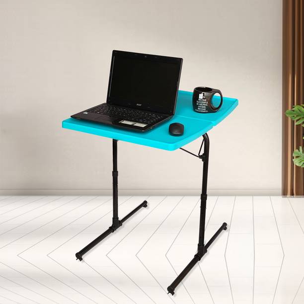 TABLE MAGIC Laptop Table Aqua Blue 2.0 Mat Finish Double Top Plastic Multipurpose Table