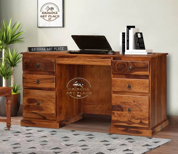 krishana art palace Computer Table Solid Wood Office Table
