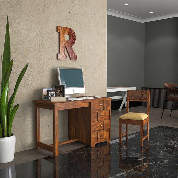 UNITEK FURNITURE Sheesham Computer Desk for Home Office Writing Laptop Table Solid Wood Study Table