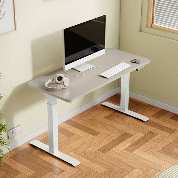 Interio by Godrej Stance 2-Stage Dual Motor Height Adjustable Work Desk Engineered Wood Multipurpose Table