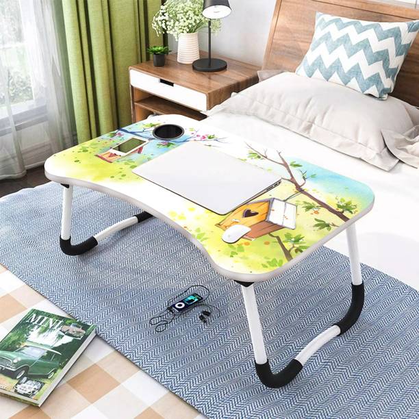 KAIZONE Study Table for Students, Portable & Lightweight Mini Table, Laptop Stands Wood Portable Laptop Table