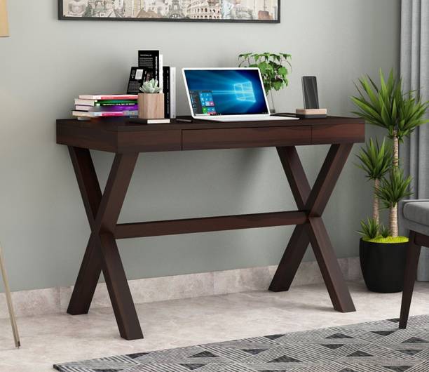 AMBICA WOODMART study table with storage, computer desk, wooden computer table, computer table Solid Wood Study Table
