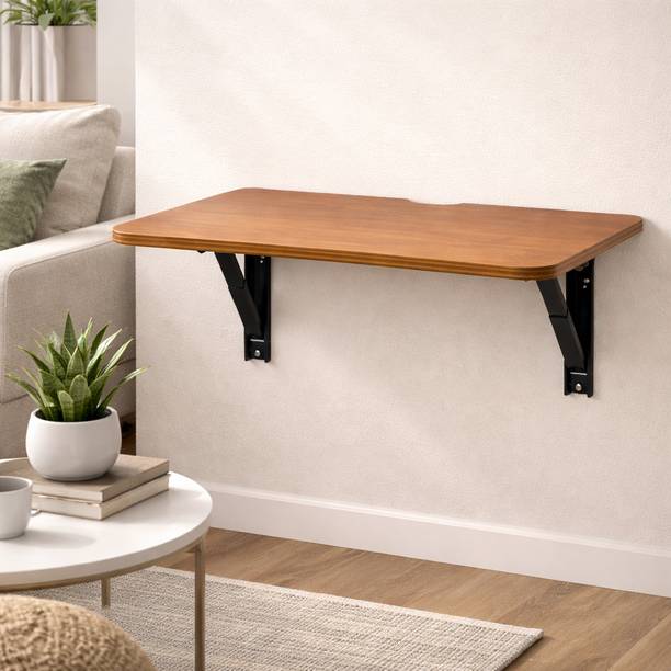 Nestokart Foldable Wall Mounted Table Wooden Study Desk | Folding Laptop Table MDF Engineered Wood Multipurpose Table