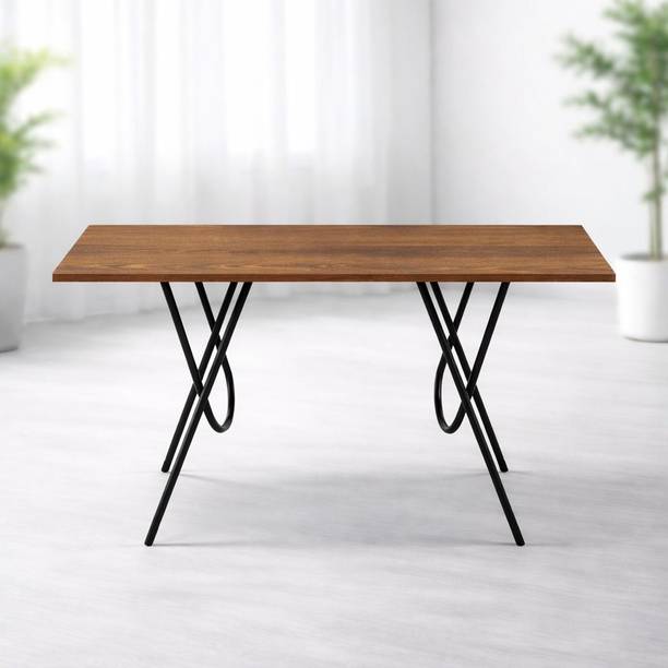 FunTree Modern Study Table with Wooden Top & Metal Legs | Table for Home & Study Engineered Wood Multipurpose Table