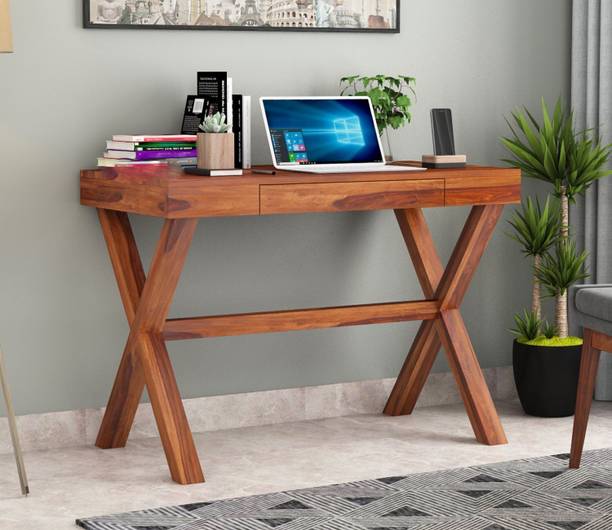 AMBICA WOODMART study table with storage, computer desk, wooden computer table, computer table Solid Wood Study Table