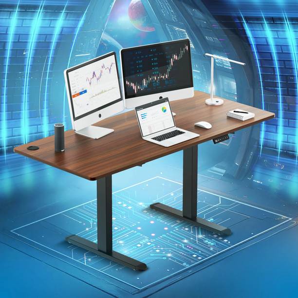 The Sleep Company Adjustable Desk 1600x700x700 | Sit-Stand Ergonomic Table | Engineered Wood Office Table