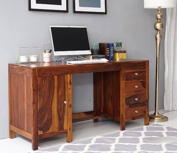 UNITEK FURNITURE Sheesham Computer Desk for Home Office Writing Laptop Table Solid Wood Study Table