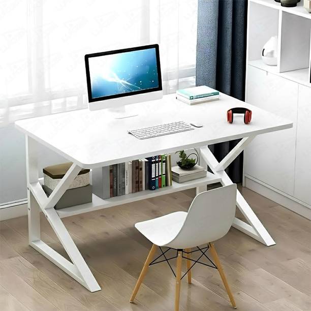 lukzer Computer Desk with Metal Legs Modern Simple Style Study Desk Engineered Wood Study Table