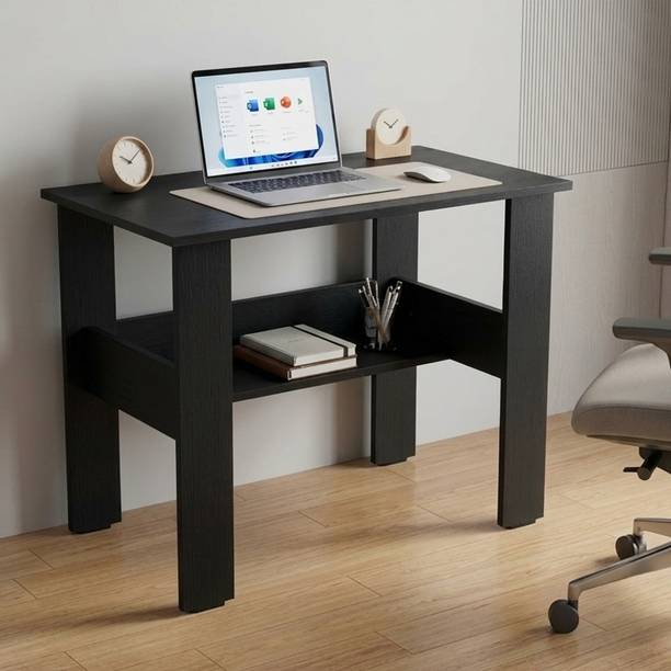 Urbanovia Study Table for Home Office with Storage Shelf, Computer Desk for Laptop Engineered Wood Multipurpose Table