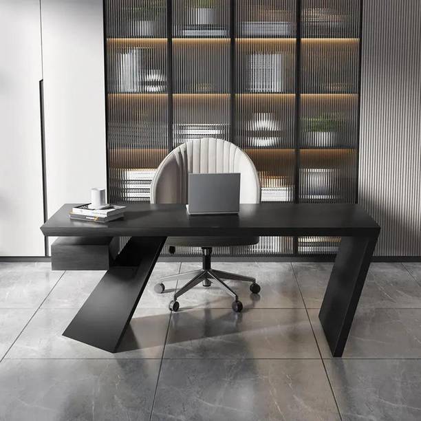 NG Decor Cabstract 63" Industrial Wooden Writing Desk for Office with Drawer Engineered Wood Office Table