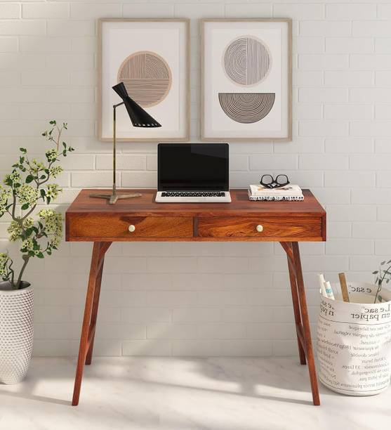 AMBICA WOODMART study table with storage, computer desk, wooden computer table, computer table Solid Wood Study Table