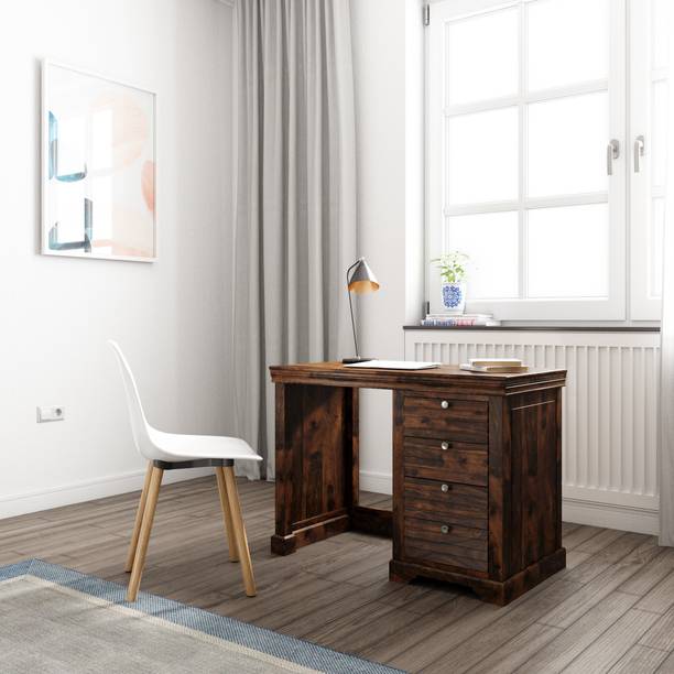 Wopno Furniture Pure Sheesham Wooden Writing Study Desk Computer Laptop Table For Home & Office Solid Wood Office Table