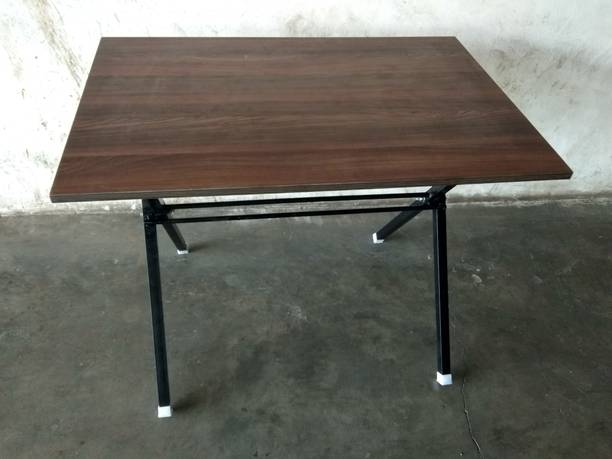 HOUSETECH WOODEN TOP CROSS FOLDING TABLE WITH HEIGHT ADJUSTABLE 3*2 FEET Engineered Wood Study Table