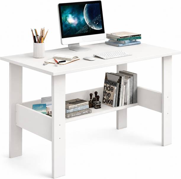ACKEN Modern Engineered Wood Study Table with Open Storage Shelf Engineered Wood Study Table