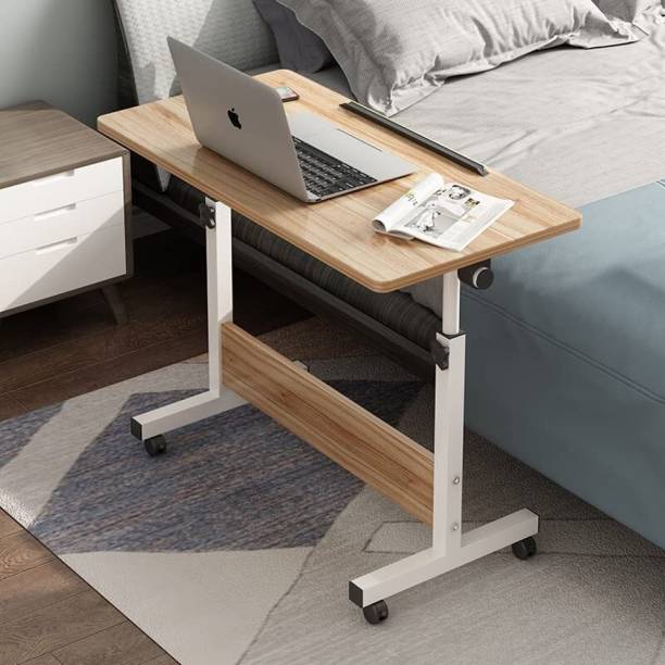 SAVYA HOME Adjustable Height Table with Wheels Adjustable Table Top (30° - 90°) Study Table Solid Wood Multipurpose Table