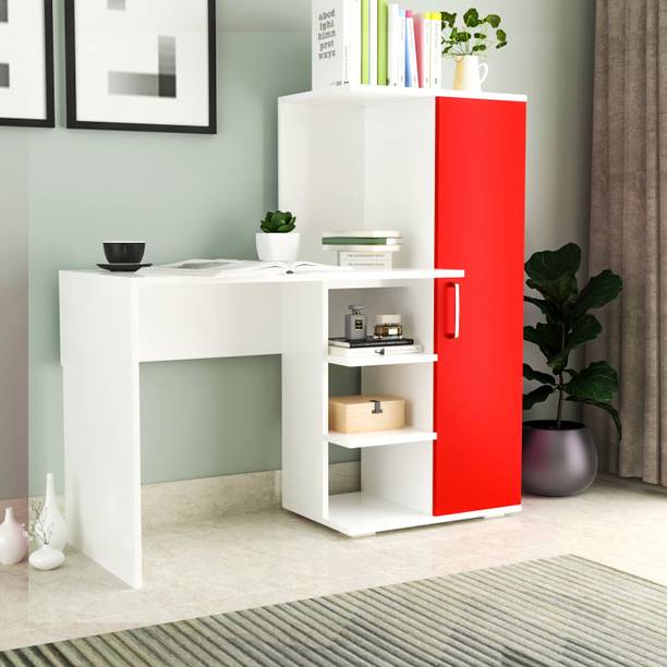 Floresta Wud Engineered Wood Pink City Theme Study Table For Living Room, Office. Engineered Wood Study Table