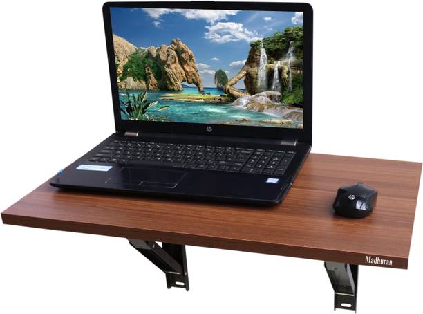 Madhuran Royal Mini Wall Mounted Walnut Table Engineered Wood Study Table