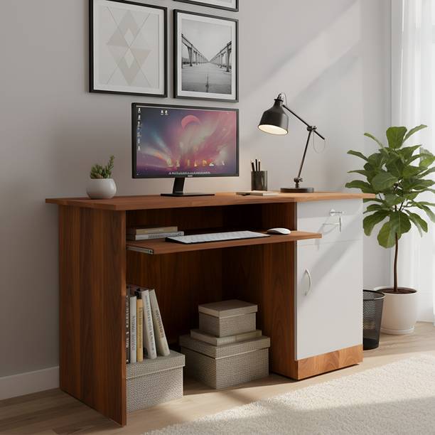 NITYAM Premium Quality Computer Table With Drawer Storage, Keyboard Trey Engineered Wood Multipurpose Table