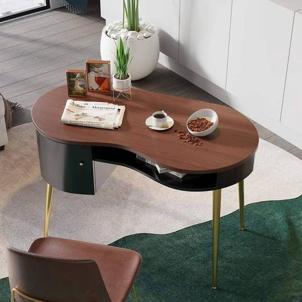Kd Kohinoor Décor Moder Curved Office Desk Computer Desk with Shelf & Storage Metal Office Table