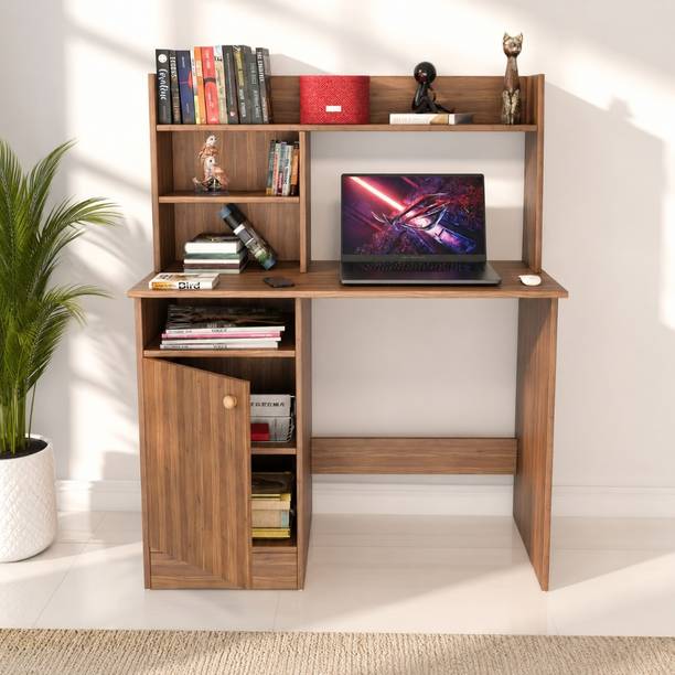 Spyder Craft Multipurpose Portable Study Desk with Hutch Storage & Shelves for Home Office Engineered Wood Study Table