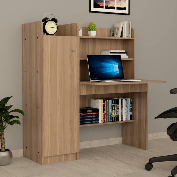 neuspace Phoenix Full Door Study Table with Storage Cabinet & Bookshelf Engineered Wood Study Table