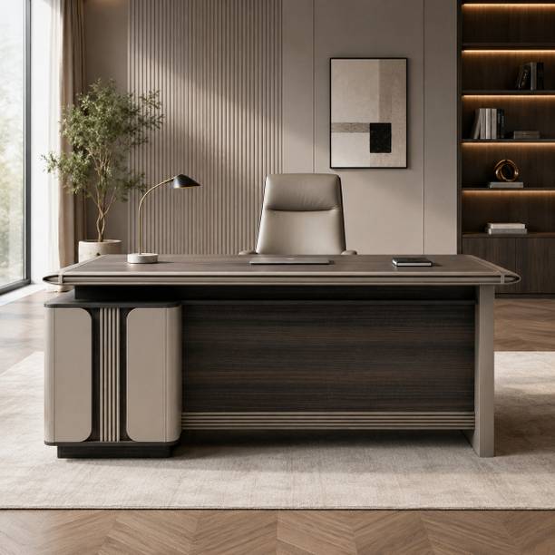 ardasinterior Prestige Executive L-Shape Desk | Action Tesa Board and HDMR Executive Desk Engineered Wood Office Table