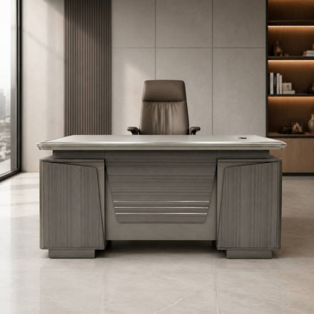ardasinterior Classic Executive Office Desk with Dual Storage Cabinets Engineered Wood Office Table