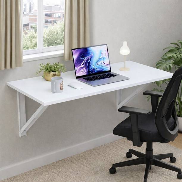 NEO CART Wall-Mounted Folding Study Table | Space-Saving Desk for Home & Office Engineered Wood Study Table