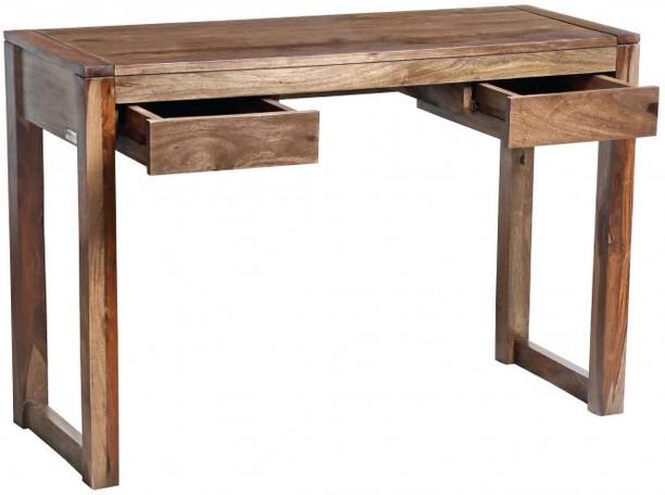 INDIKASA Hendrix Study Table Walnut Finish Solid Wood Study Table