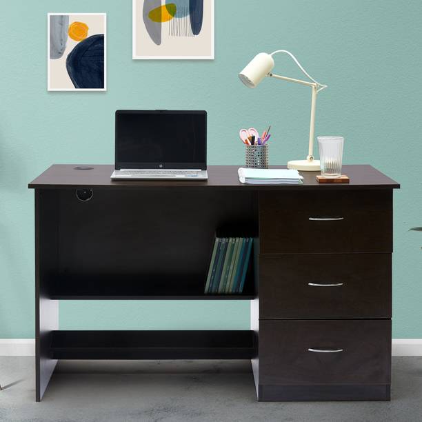 GREEN SOUL Nexus Engineered Wood Study Table|3 Drawers and 1 Shelf Engineered Wood Multipurpose Table