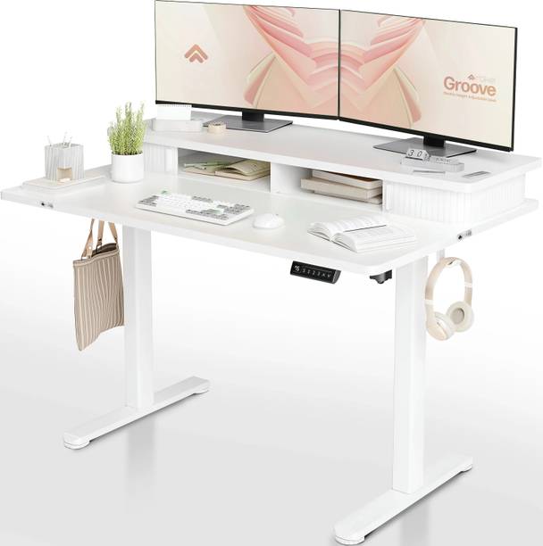 Artikel Groove Electric Height Adjustable Table Sit Stand Desk Home & Office Workspace Engineered Wood Multipurpose Table