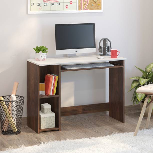 BLUEWUD Mallium Computer Laptop Table for Home or Office, WFH Desk with Keyboard Slider Engineered Wood Study Table