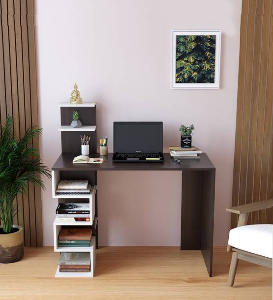 FURNEASER Edward Computer Table with Shelf, Laptop Table, Engineered Wood Study Table