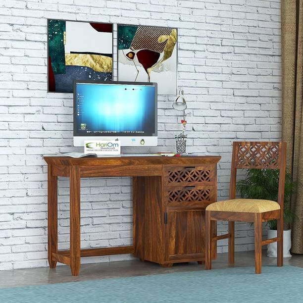 Shree Jeen Mata Enterprises Solid Sheesham Wood Study Table With Chair For Study Room / Office Solid Wood Study Table