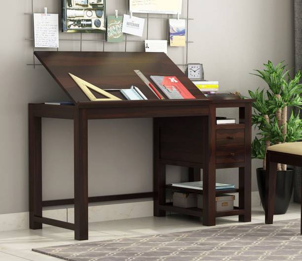 AMBICA WOODMART study table with storage, computer desk, wooden computer table, computer table Solid Wood Study Table