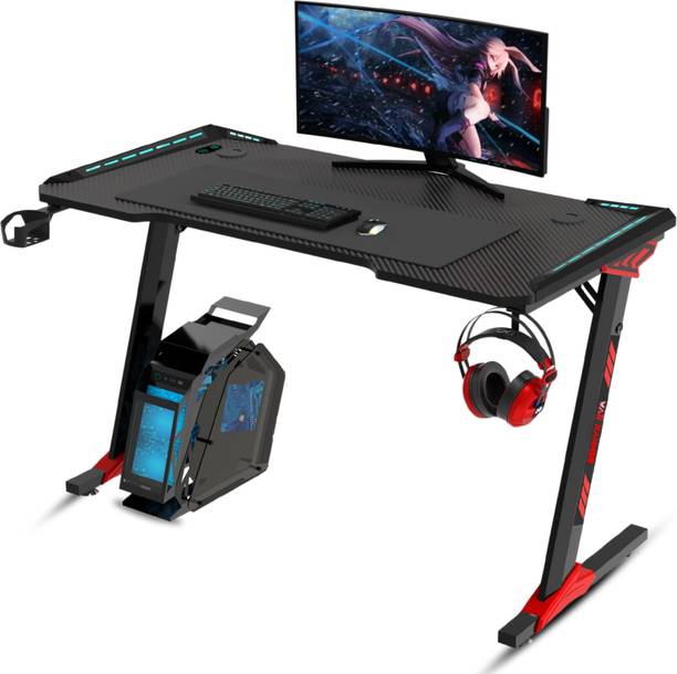 War Hammer Kratos RGB Gaming Desk with Controller, Carbon Fiber,for PC Gaming Engineered Wood Office Table
