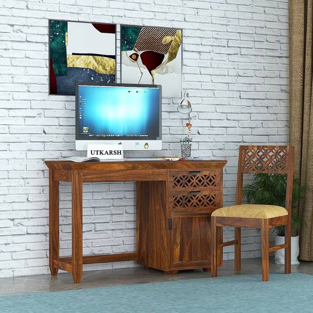 Utkarsh Solid Sheesham Wood Office & Study Table With Chair For Study Room/ Office || Solid Wood Study Table