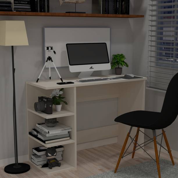 SPECIALITY PANELS Corner rounded Top with 3 Tier Side Storage & Termites resistance Engineered Wood Study Table