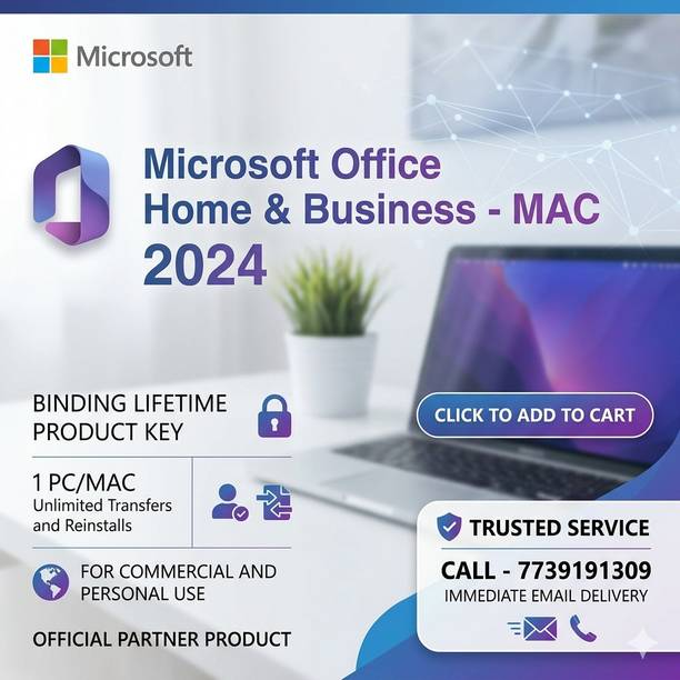 MICROSOFT Office Home & Business 2024 ( MAC ) ( EMAIL Delivery ) Lifetime Trasferable