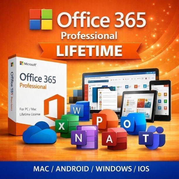 MICROSOFT Office 365 For Andriod/Mac/Ios/Windows Lifetime License For 5 Devices